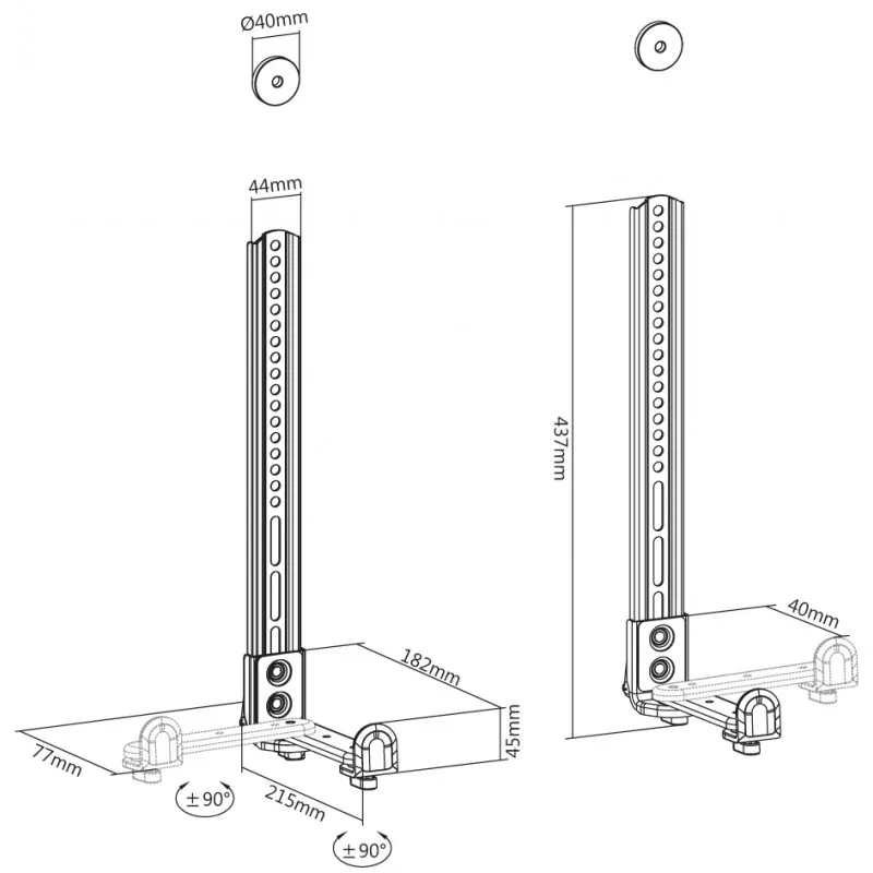 Suport pe perete Reflecta Soundbar Holder SBH114, Negru