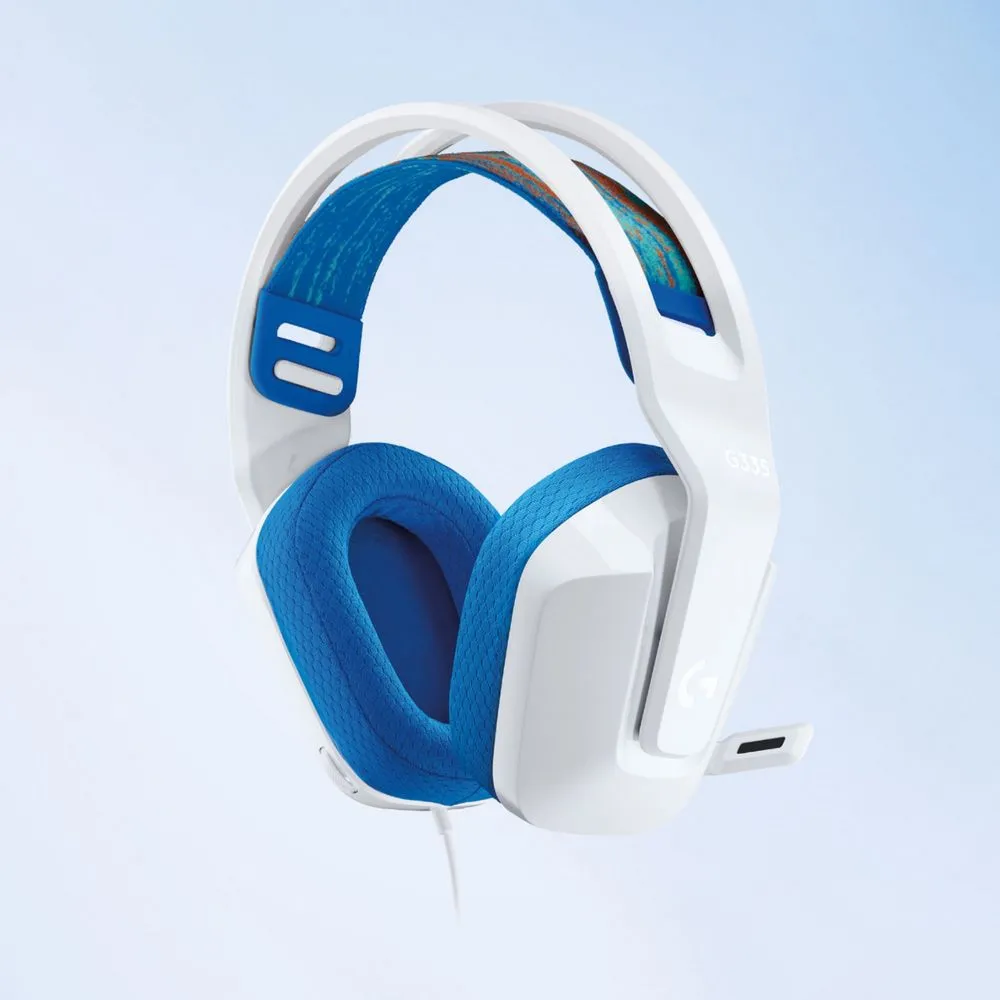 Căști gaming Logitech G335, Cu fir, Alb