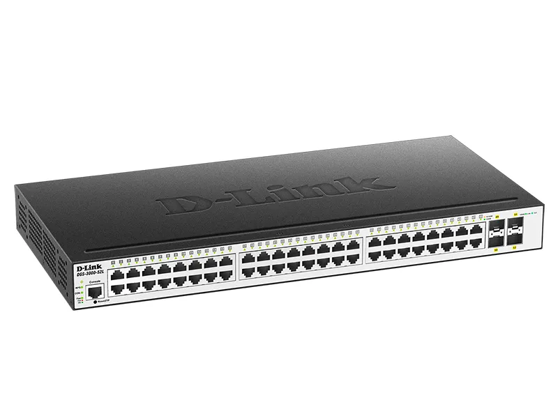 Switch de rețea D-Link DGS-3000-52L, 48x 10/100/1000 Mbps, 4x SFP