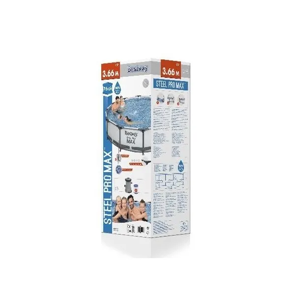 Piscină cu cadru metalic Bestway 56416, 6473L, Gri, 56416