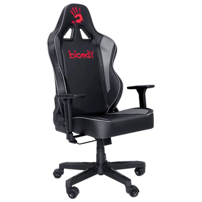 Scaun Gaming Bloody GC-330, PU Piele, Negru/Gri