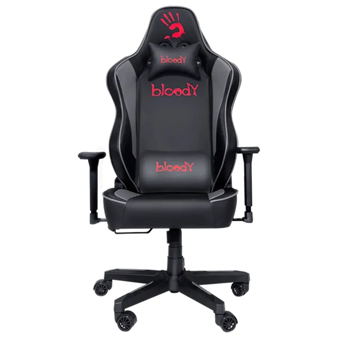 Scaun Gaming Bloody GC-330, PU Piele, Negru/Gri