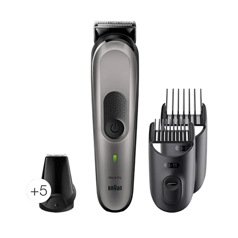 Trimmer pentru bărbați Braun MGK7320, Gri | Argintiu