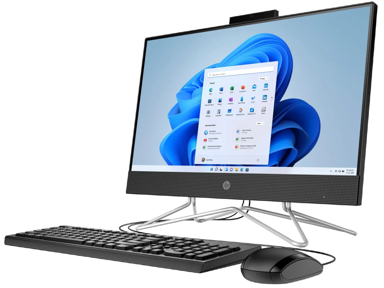 Computer All-in-One HP 24-df1071ur, 23,8", Intel Core i5-1135G7, 8GB/512GB, FreeDOS, Negru