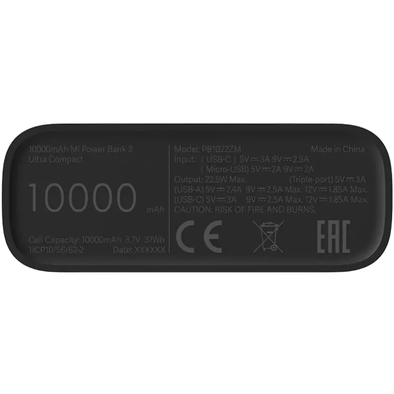 Acumulator extern Xiaomi Power Bank 3, 10000mAh, Negru
