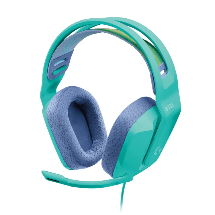 Căști gaming Logitech G335, Cu fir, Mentă