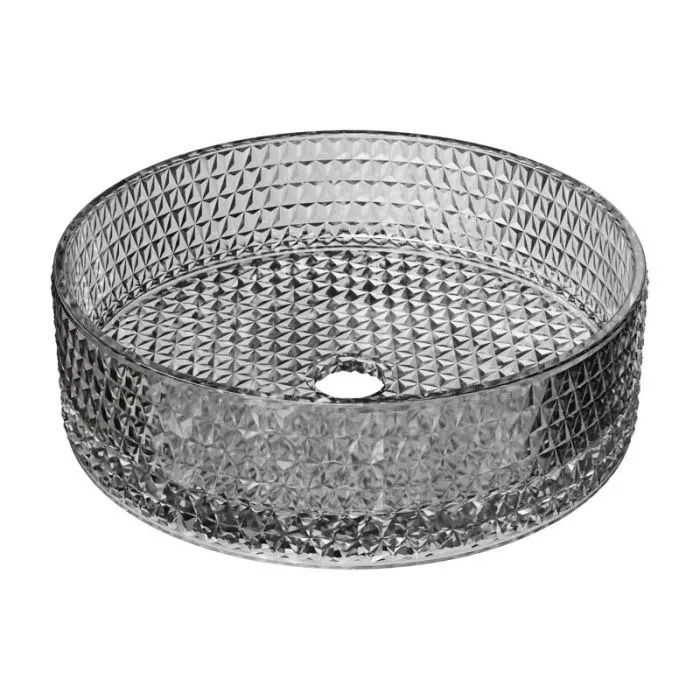 Lavoar din sticla securizata SanDonna Mira Rotund (Gri)