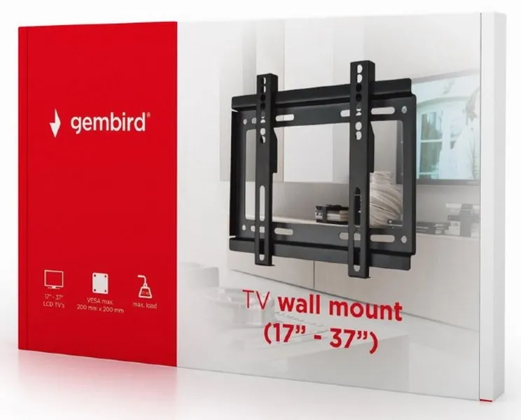 Suport fixat pe perete Gembird WM-37F-01, Negru