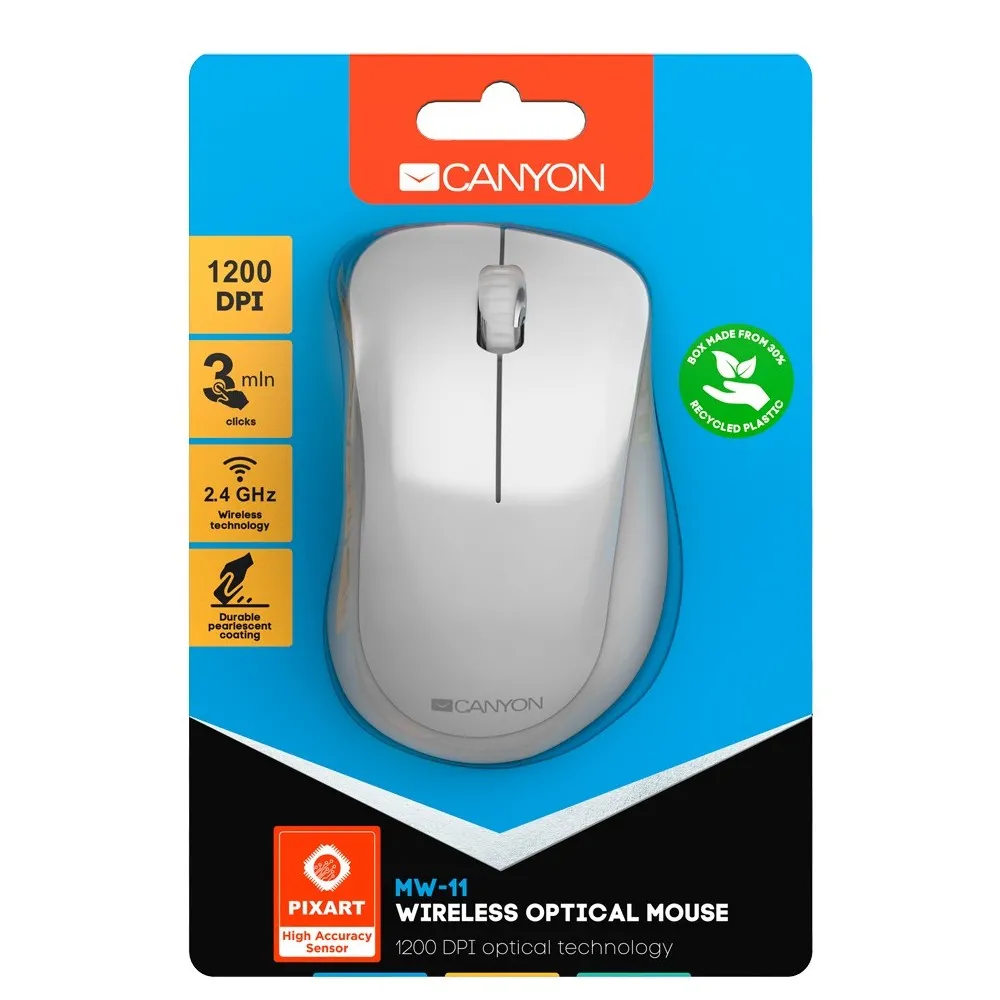 Mouse Wireless Canyon MW-11, Alb