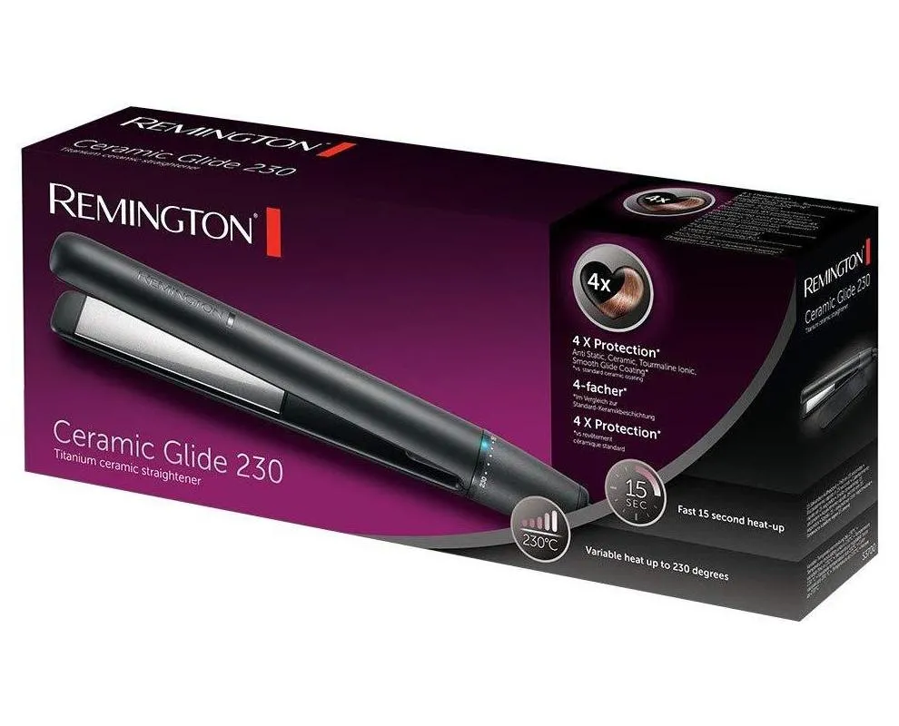 Placă de îndreptat părul Remington Ceramic Glide S3700, Negru
