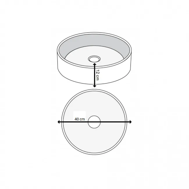 Lavoar din sticla securizata SanDonna Mira Rotund (Gri)