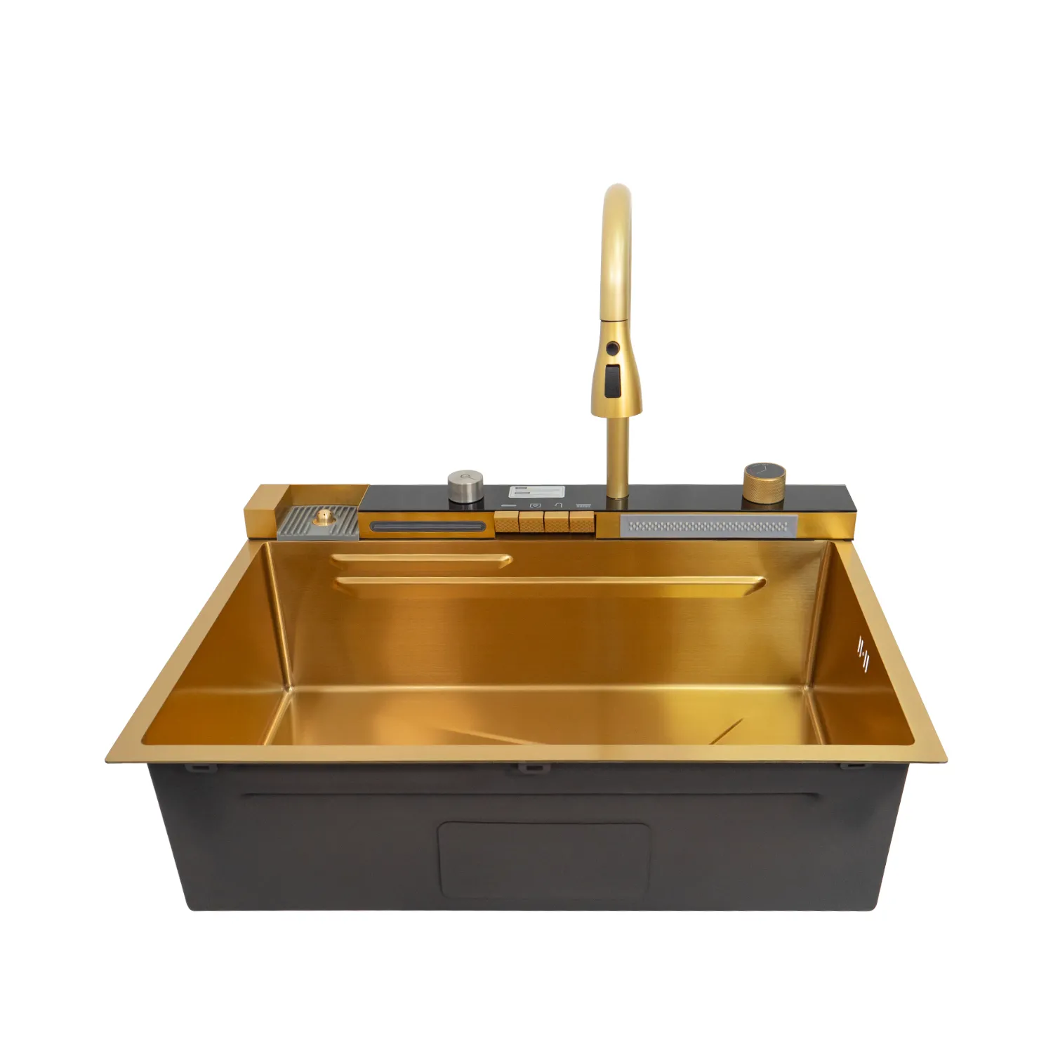 Chiuveta handmade SanDonna HD7550 Auriu robinet cascadă reglabil