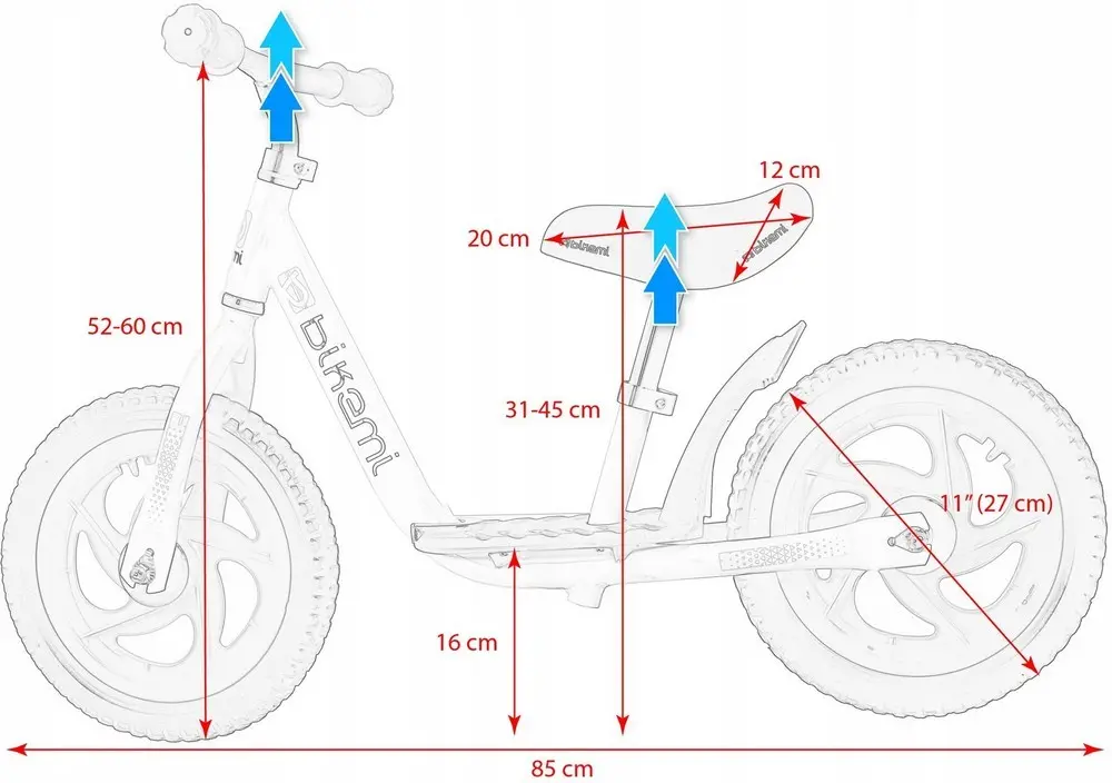 Bicicleta fara pedale|  pentru copii JUMI (Acvamarin)