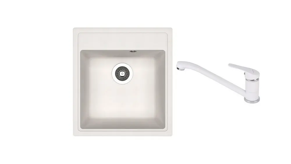 SET chiuveta Dr Gans Nika 470 + SanDonna F 1066 alb       