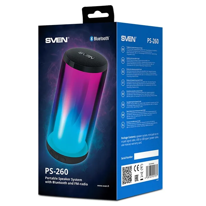 Boxă portabilă SVEN PS-260, Negru
