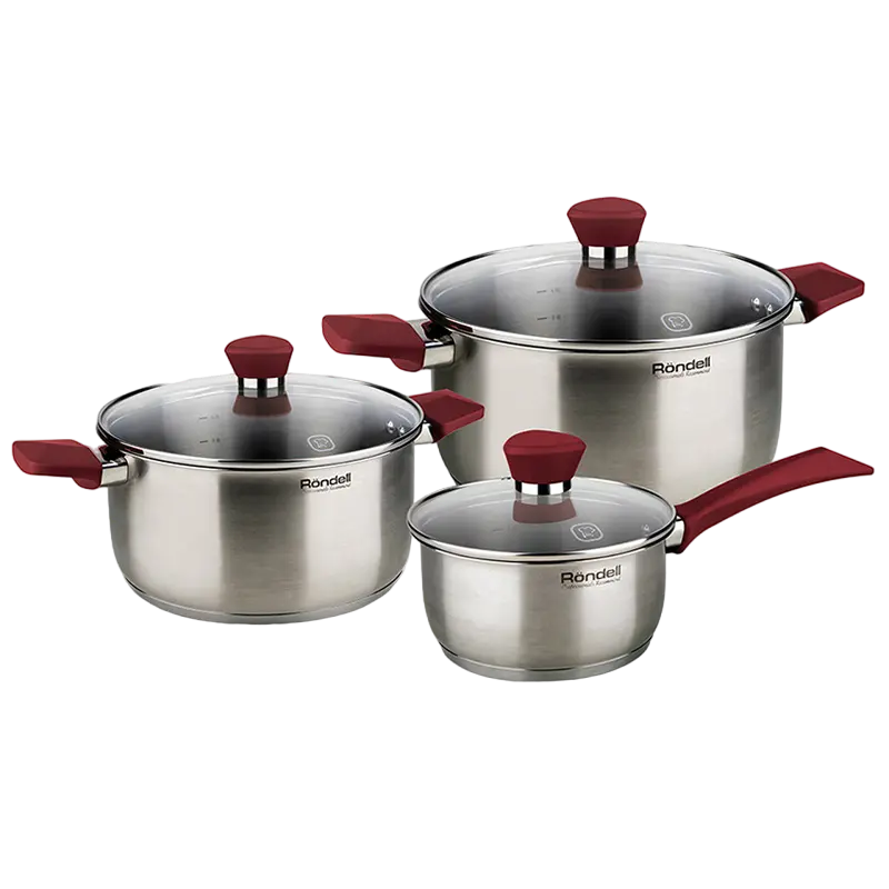 Set de vase Rondell Strike, 20cm, Argintiu