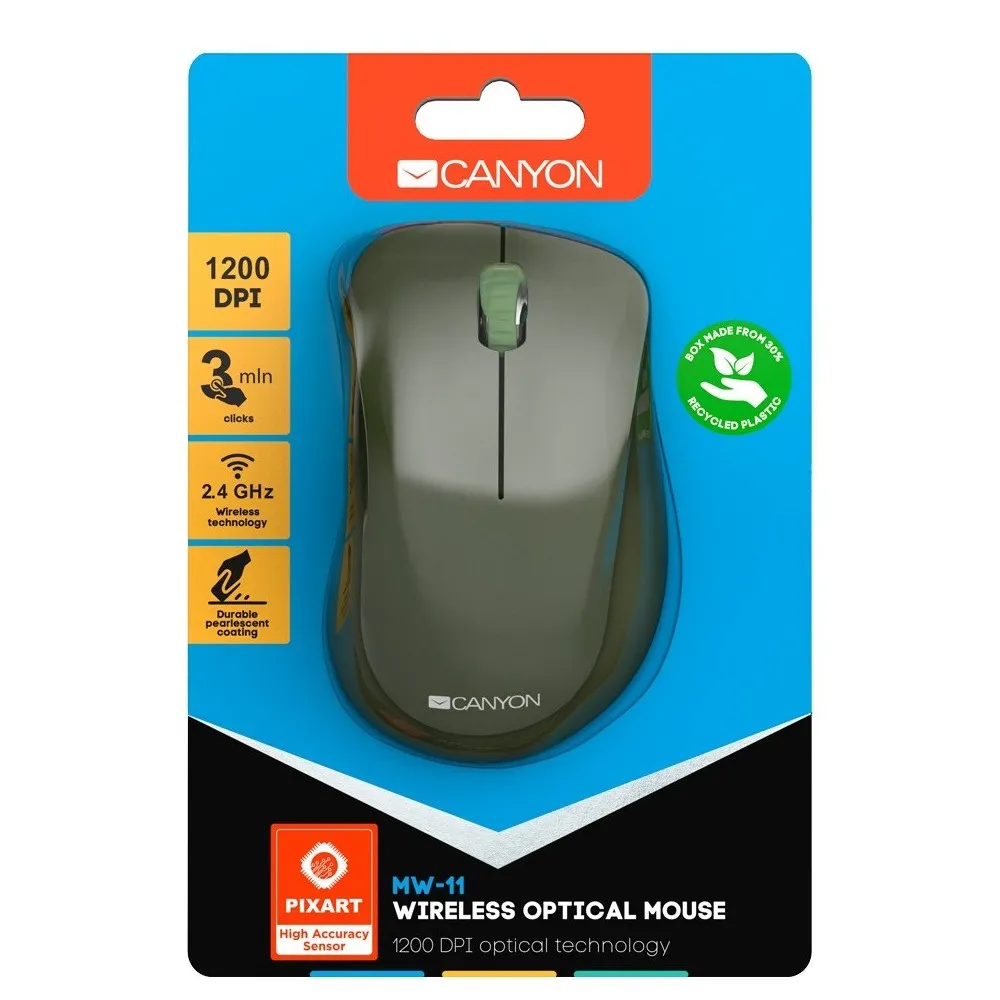 Mouse Wireless Canyon MW-11, Verde