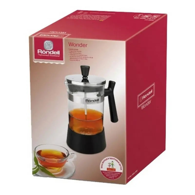 Cafetiera French Press Rondell RDS-426, 0,6L, Negru
