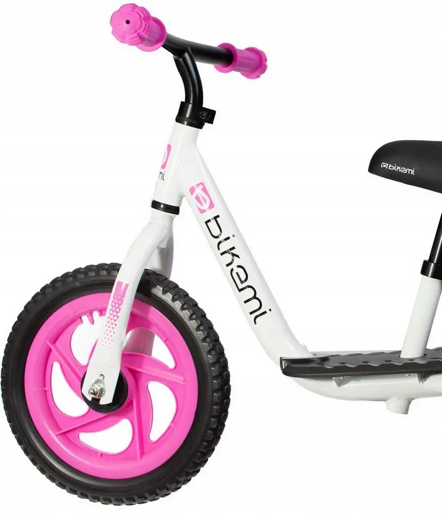 Bicicleta fara pedale| pentru copii JUMI (alb/roz)