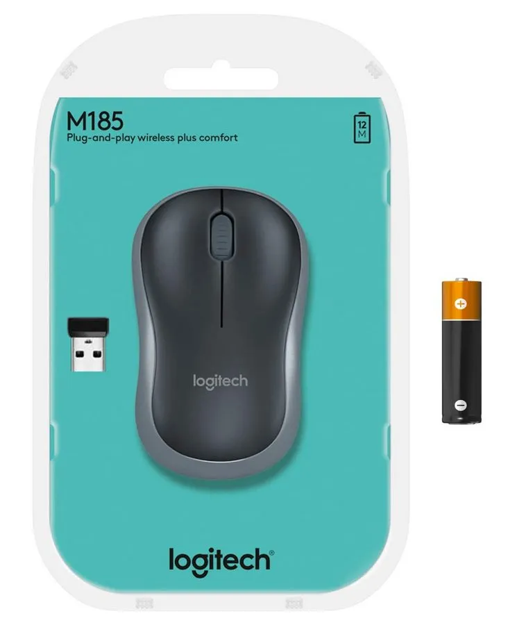 Mouse Wireless Logitech M185, Gri