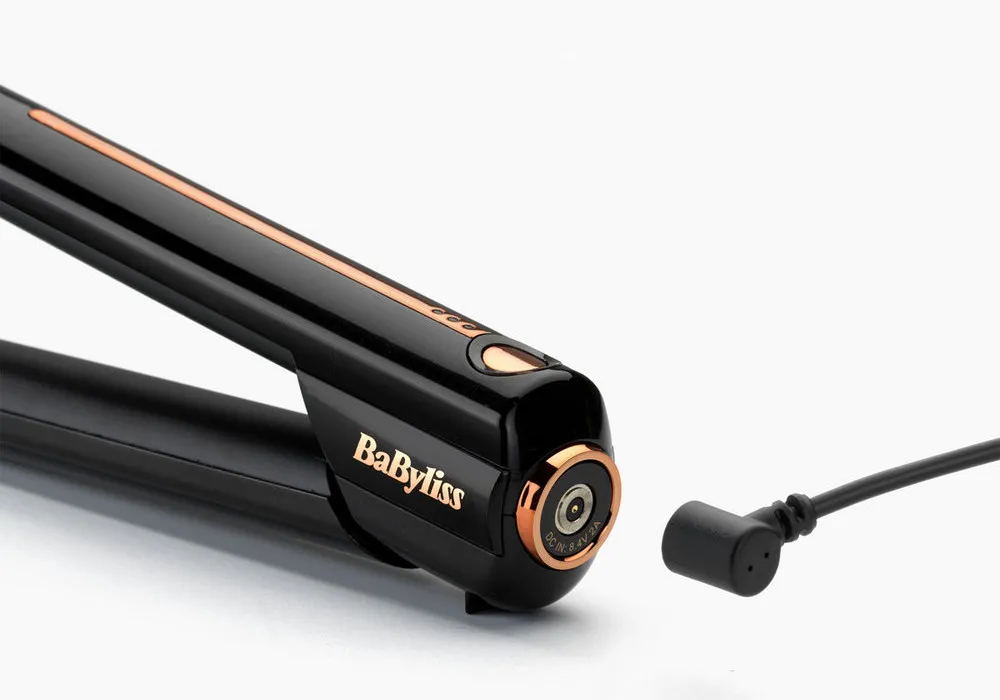 Placă de îndreptat părul BaByliss Cordless 9000U, Negru | Auriu