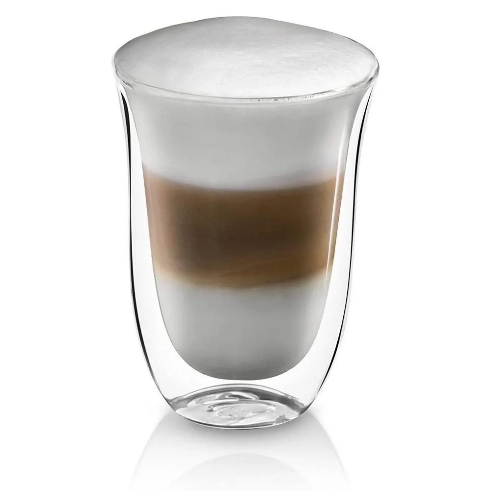 Pahare Cappuccino De'Longhi 220ml 2pcs, Transparent