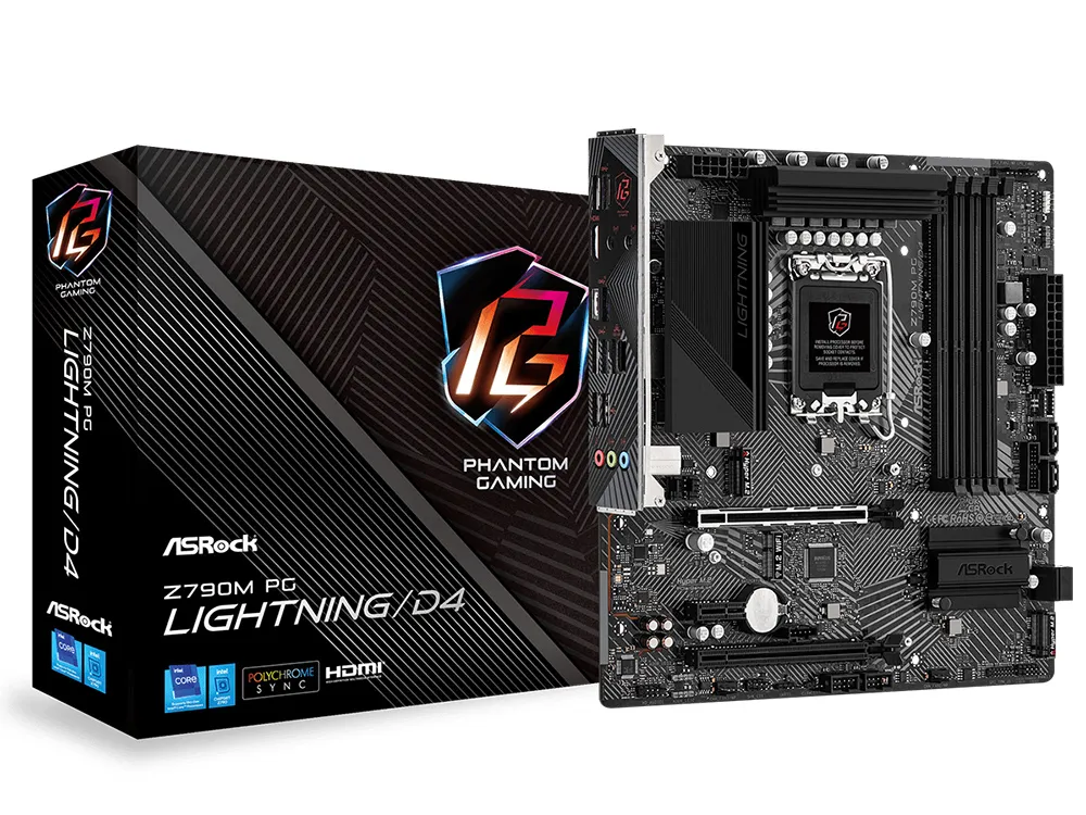 Placă de bază ASRock Z790M PG LIGHTNING/D4, LGA1700, Intel Z790, Micro-ATX