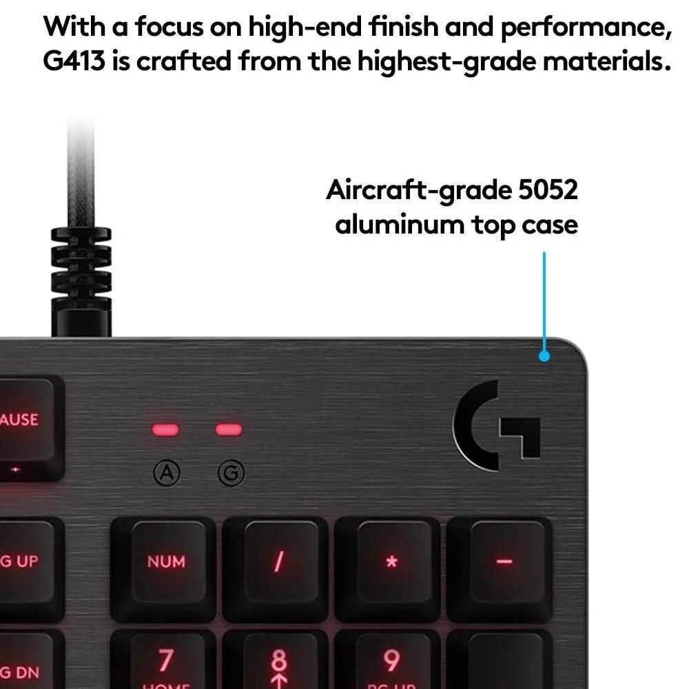Tastatură Logitech G413, Cu fir, Negru