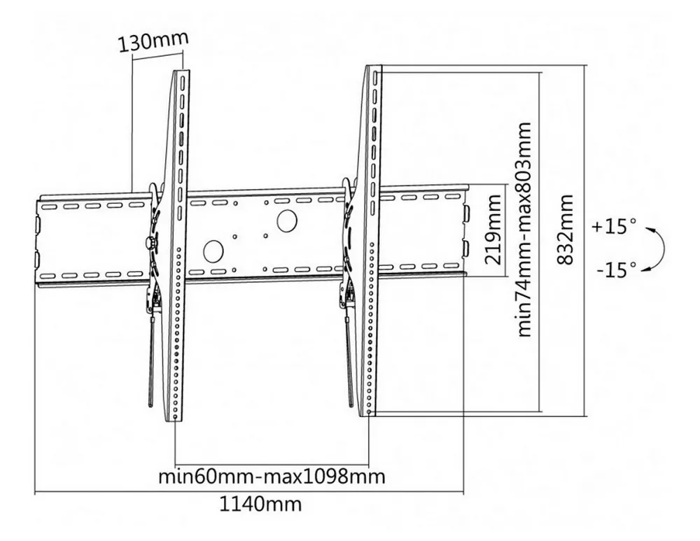 Suport înclinat pe perete Reflecta Plano Flat 100-10080, Negru