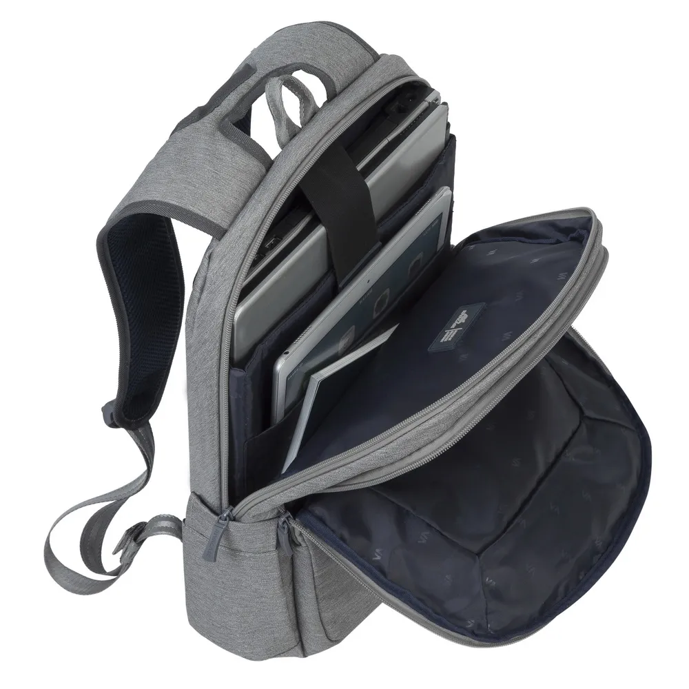 Rucsac pentru Laptop RivaCase Suzuka, 15.6", Poliester, Gri