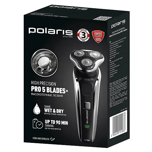 Aparat de ras electric Polaris PMR0307RC, Negru