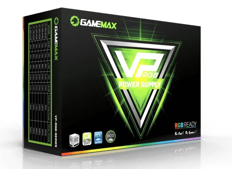 Sursă Alimentare PC Gamemax VP-800-RGB, 800W, ATX, Nemodular