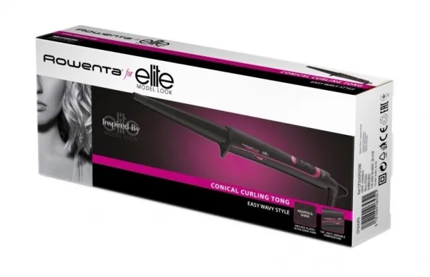 Ondulator de păr Rowenta Conical Curling Tong CF3242F0, Negru