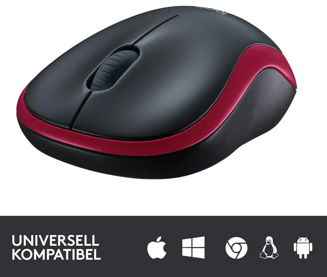Mouse Wireless Logitech M185, Roșu
