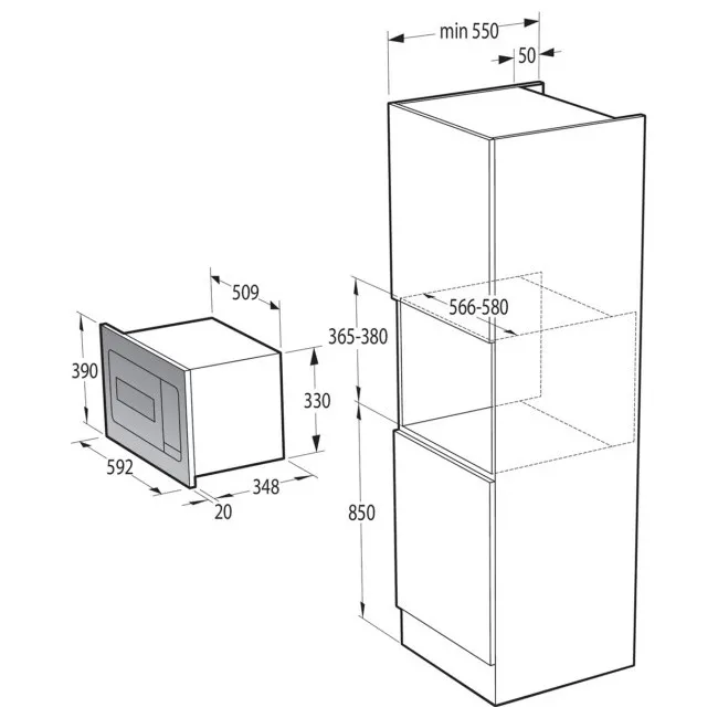 Cuptor cu microunde Gorenje BM 235 SYW, Alb