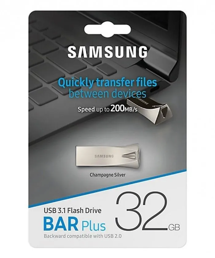 Memorie USB Samsung Bar Plus, 32GB, Argintiu