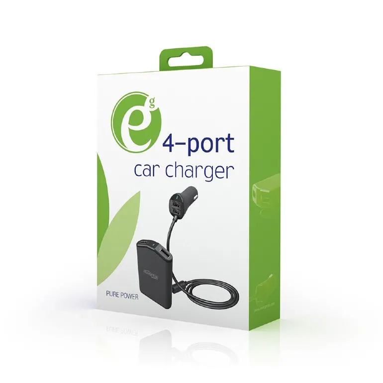 Incărcător de mașină Energenie EG-4U-CAR-01, Negru