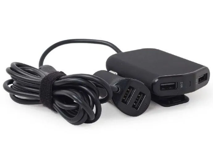 Incărcător de mașină Energenie EG-4U-CAR-01, Negru