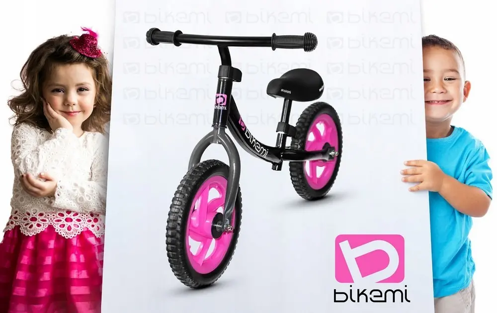 Bicicleta fara pedale| pentru copii JUMI (roz/negru)