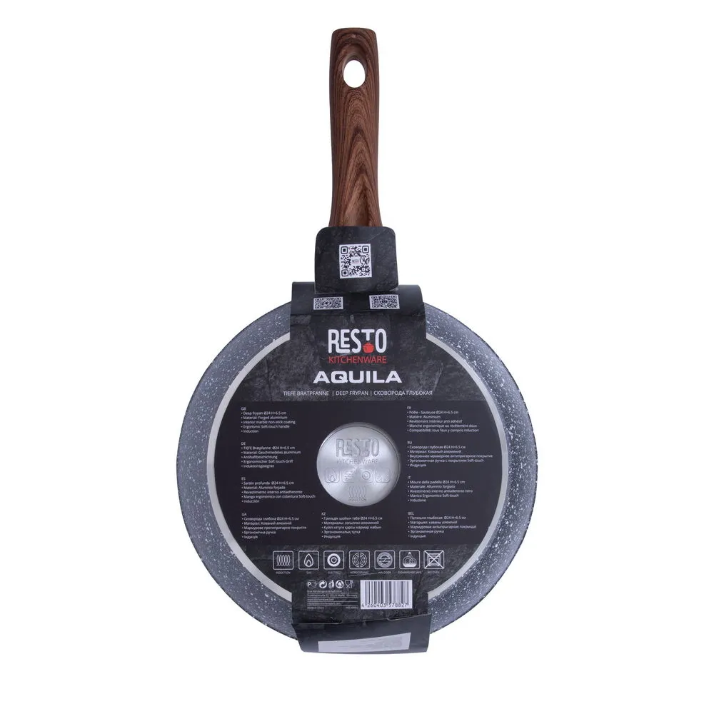 Tigaie adâncă RESTO 93052, 24cm, Gri