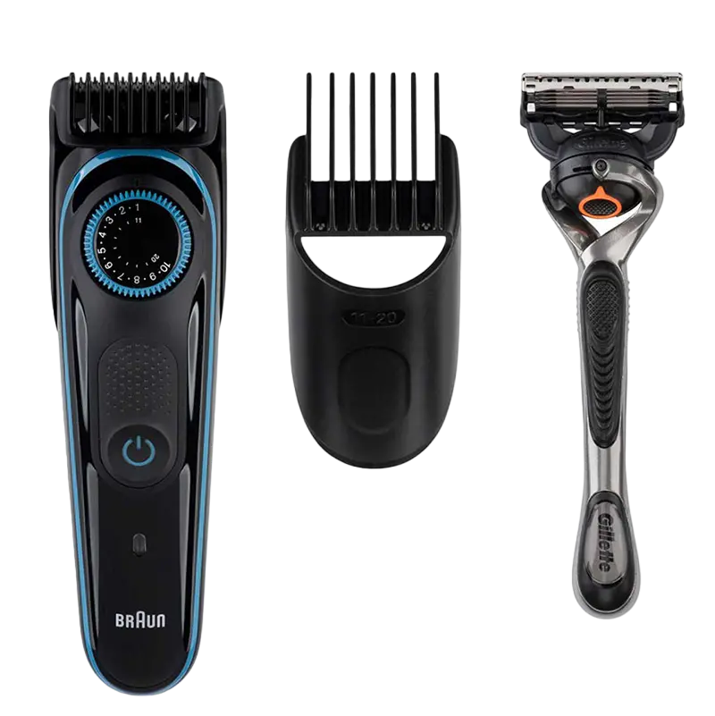 Trimmer pentru bărbați Braun BT3340, Negru | Albastru