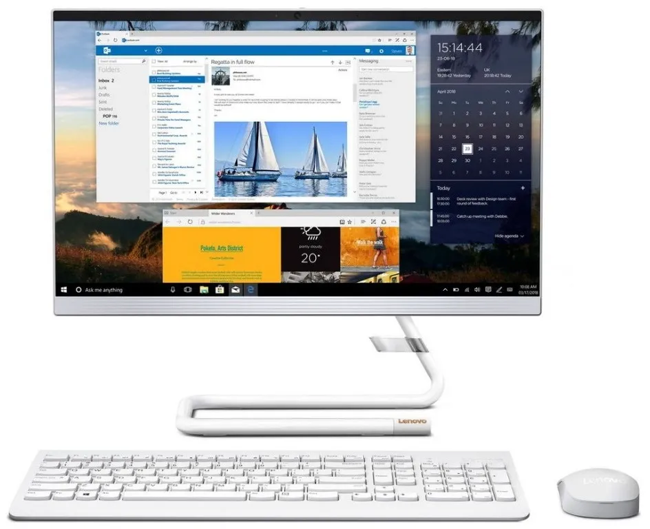 Computer All-in-One Lenovo IdeaCentre A340-22IGM, 21,5", Intel Pentium J5040, 4GB/256GB, FreeDOS, Alb