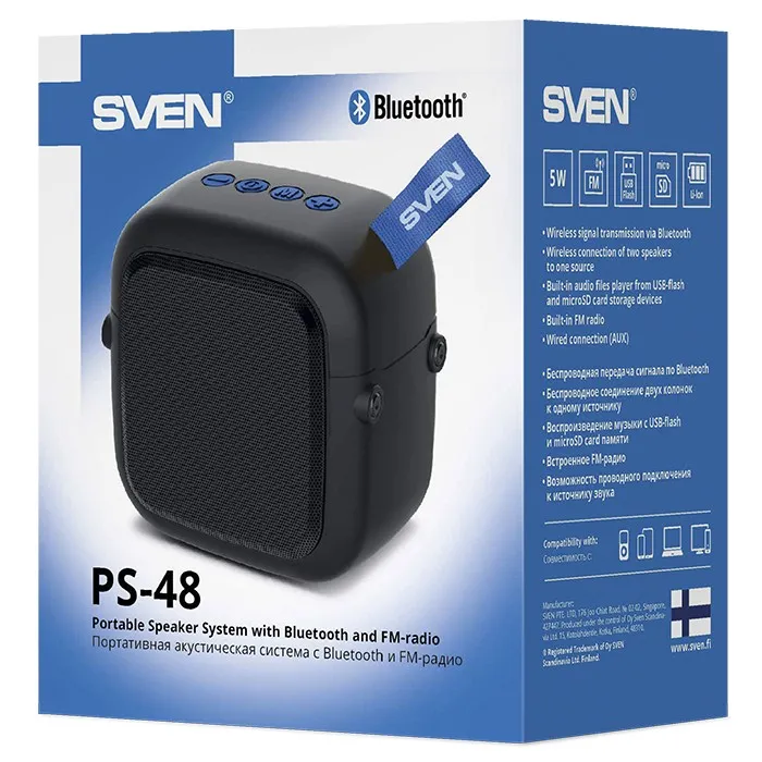 Boxă portabilă SVEN PS-48, Negru