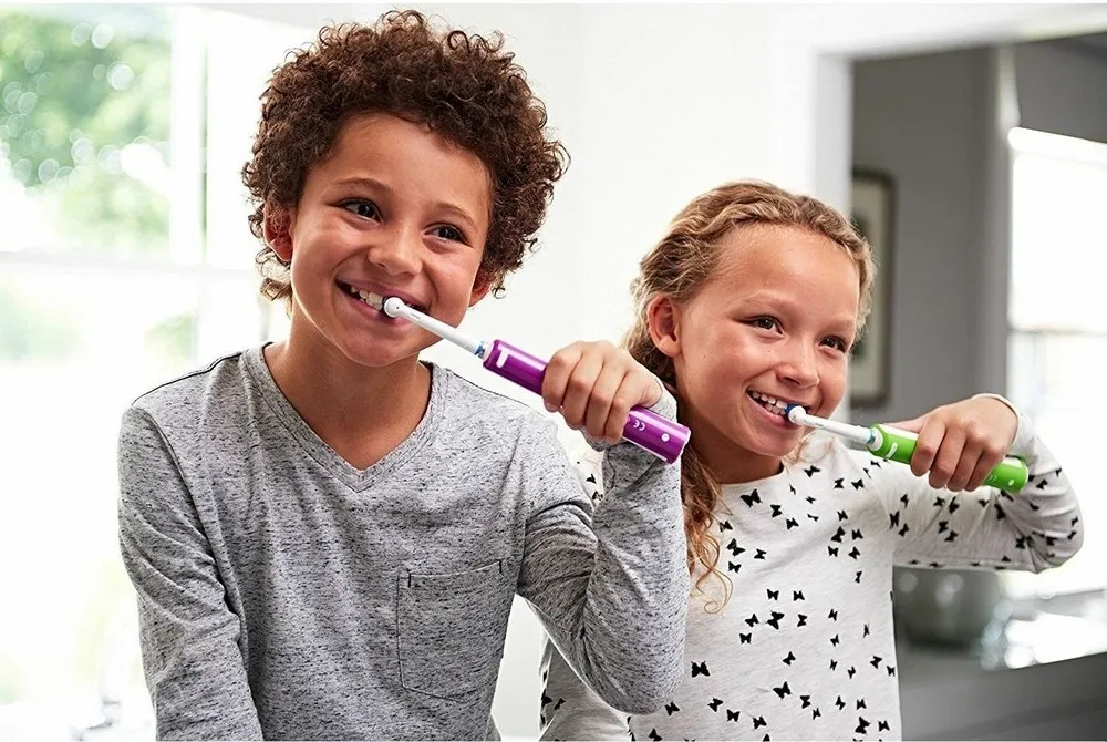 Periuța de dinți electrică sonică BRAUN D16 Junior pro Sensitive UT, Alb / Verde