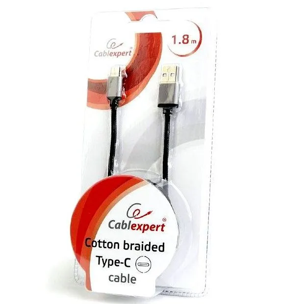 Cablu încărcare și sincronizare Cablexpert CCB-mUSB2B-AMCM-6, USB Type-A/USB Type-C, 1,8m, Negru