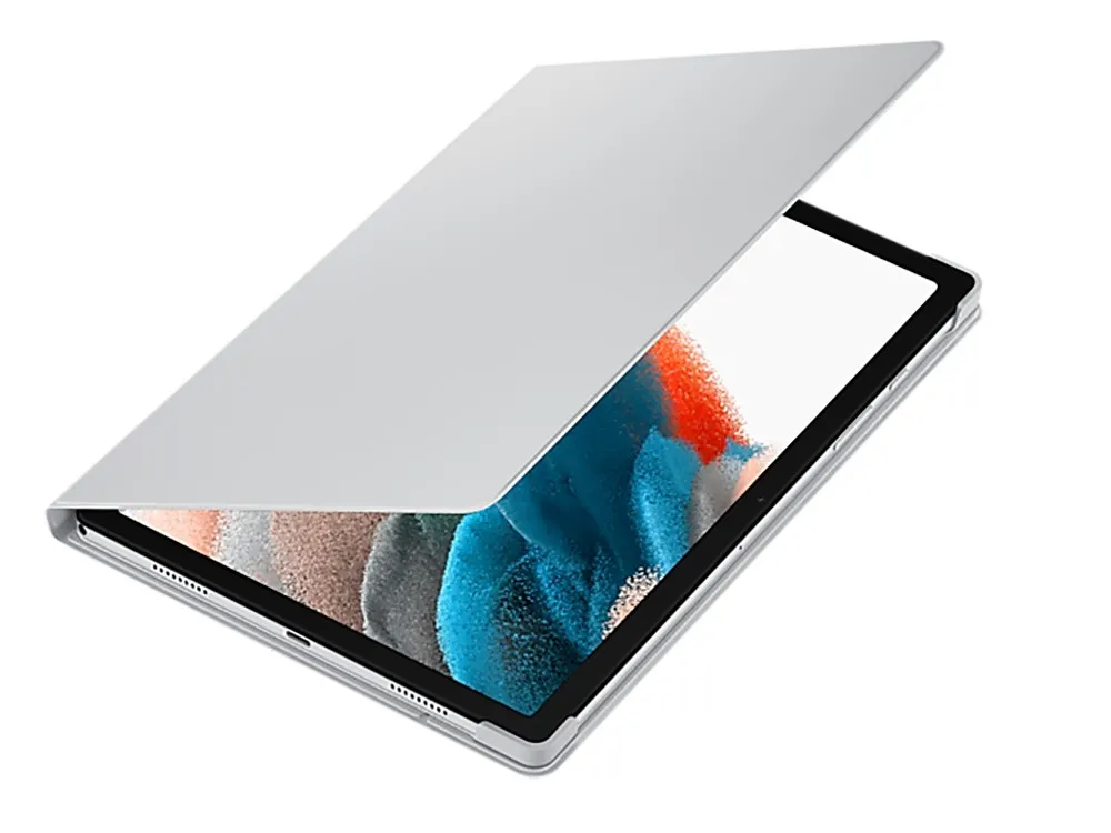Husă pentru tabletă Samsung Tab A8 Book Cover, 10,5", Poliuretan, Argintiu