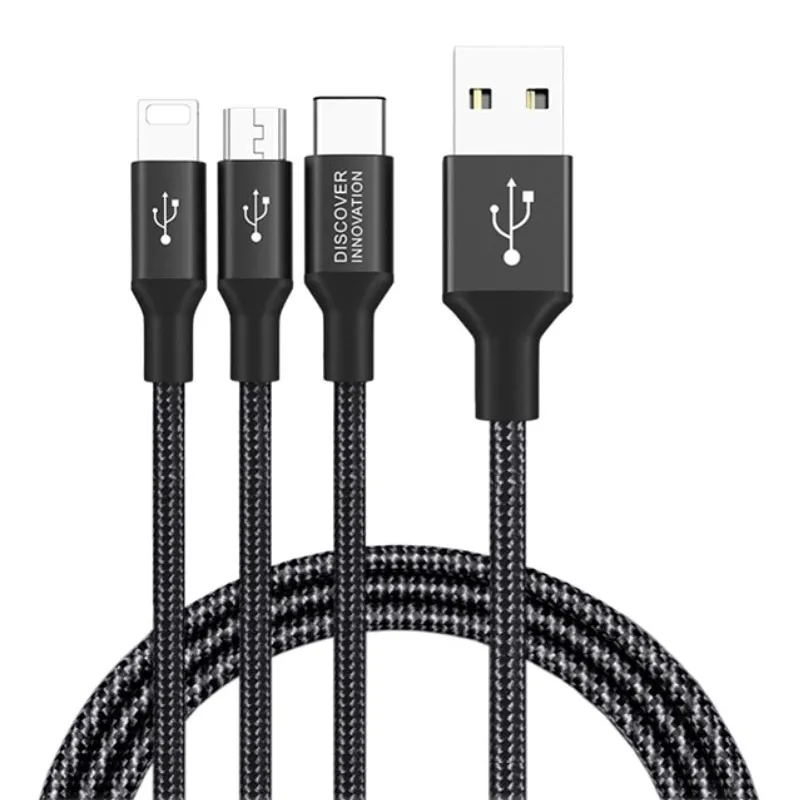 Cablu încărcare și sincronizare Nillkin Swift, Micro-USB/Type-C/Lightning, USB Type-A/Micro USB, Type-C, Lighting, 1,5m, Negru