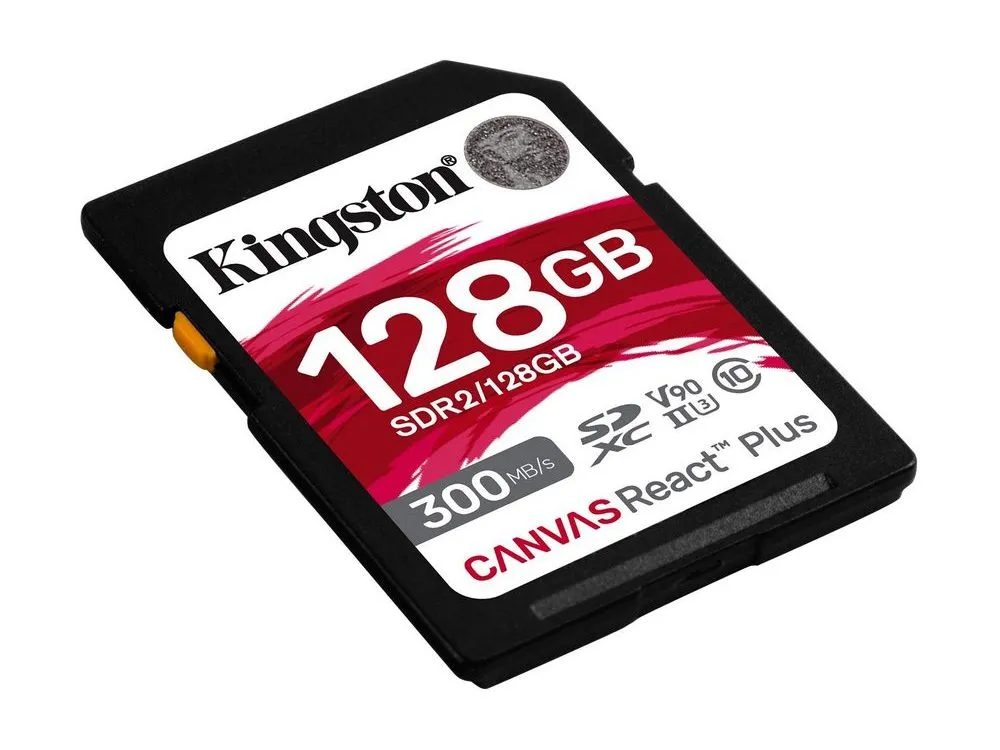 .128GB  SDXC Card (Class 10) UHS-II , U3, Kingston Canvas React Plus 