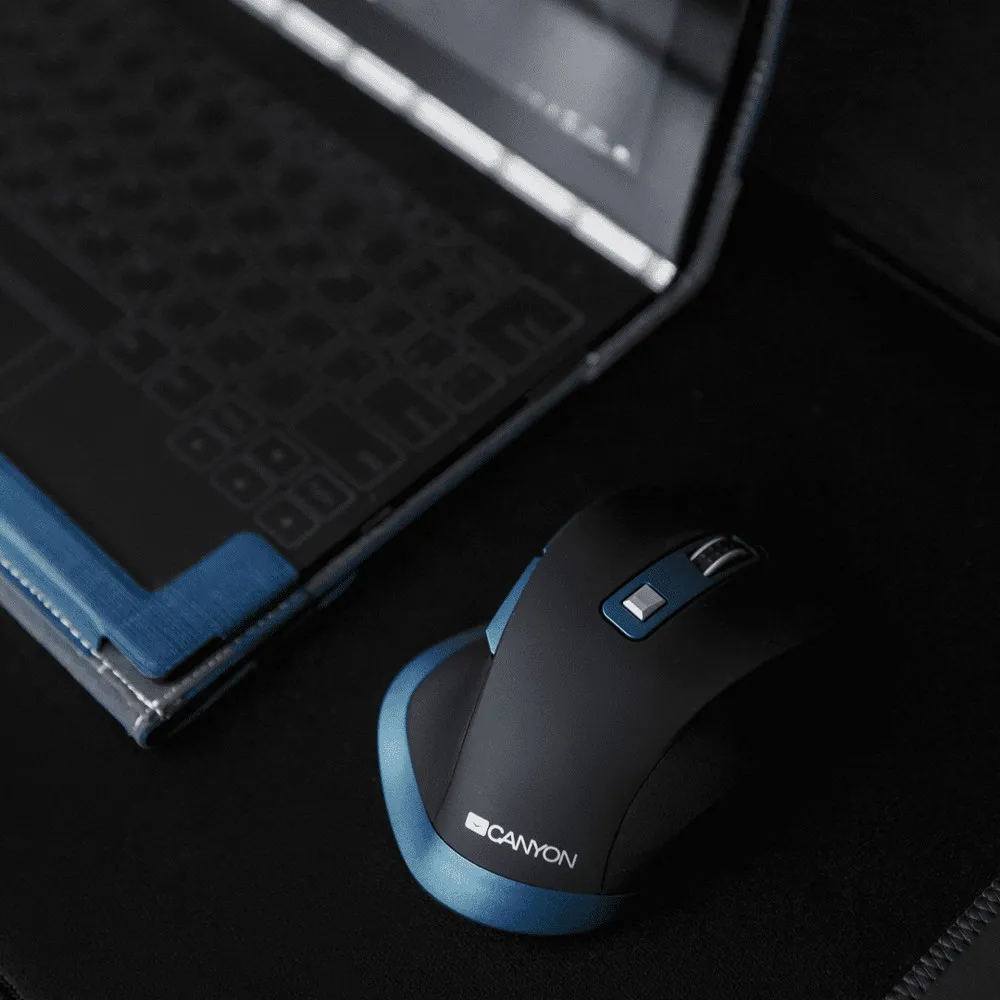 Mouse Wireless Canyon MW-14, Negru/Albastru