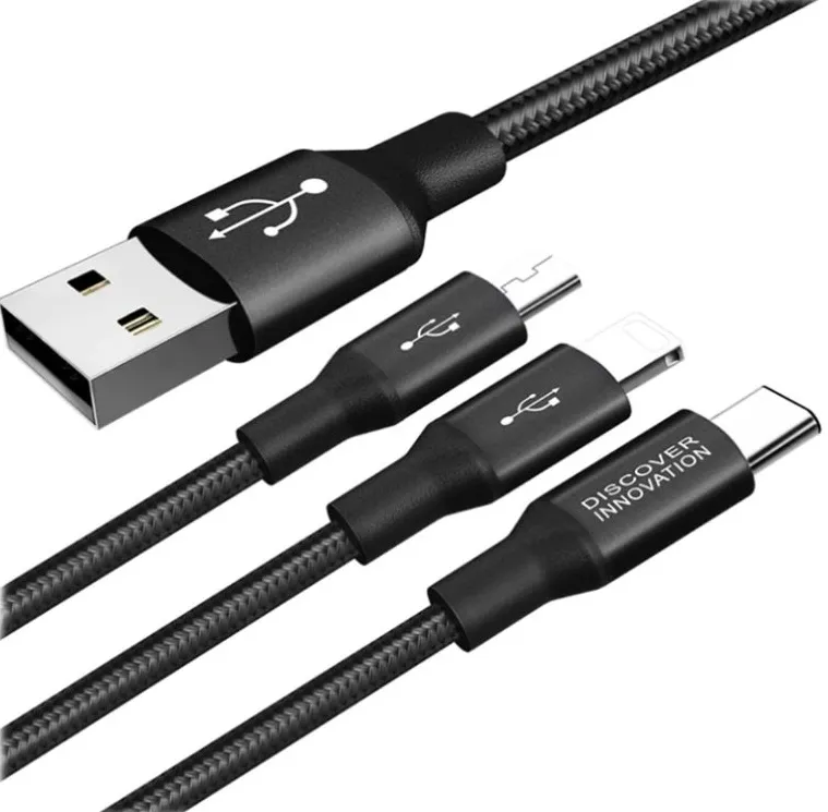 Cablu încărcare și sincronizare Nillkin Swift, Micro-USB/Type-C/Lightning, USB Type-A/Micro USB, Type-C, Lighting, 1,5m, Negru